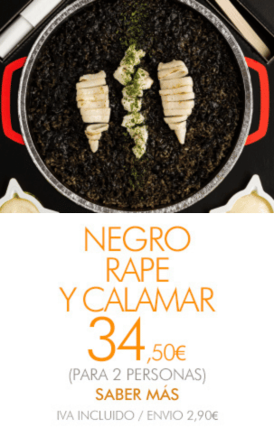 ARROZ NEGRO CON RAPE Y CALAMAR